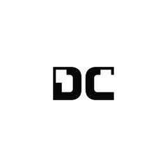 DC monogram logo design letter text name symbol monochrome logotype alphabet character simple logo