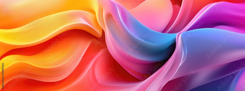 Poster colorful abstract background featuring a 3d cartoon rendering this modern graphic art showcases frac