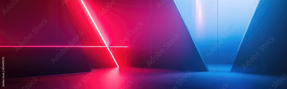 Poster Minimalistic geometric abstract backdrop 3D rendering