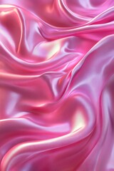 Fototapeta premium Luxurious Pink Satin Fabric with Smooth and Shiny Texture, Perfect for Fashion and Design Backgrounds