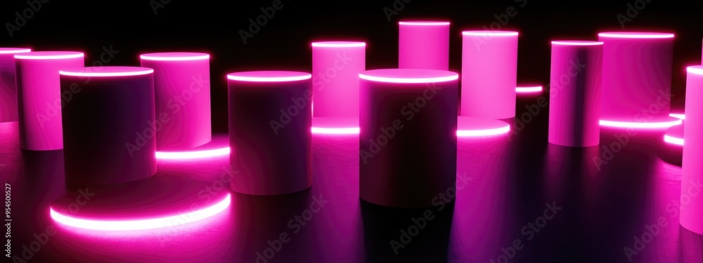 Aufkleber abstract background featuring pink cylinders set against a black and white backdrop high quality 3d 
