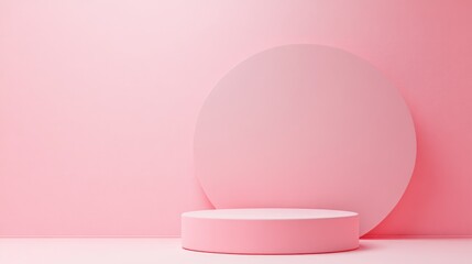 Pink Pedestal with a Product Stand 3D Rendered Background for Display