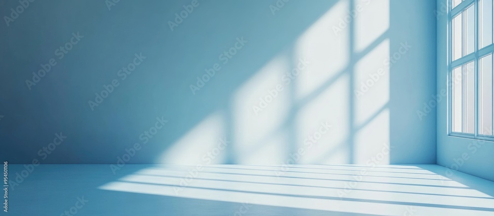 Poster Light blue backdrop with matching floor ideal for product mockup presentation 3D rendering