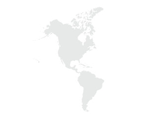 Map of America with isolated countries.United States, Canada ,Mexico. Grayscale style. States and geographical borders, political map vector illustration,Cities.