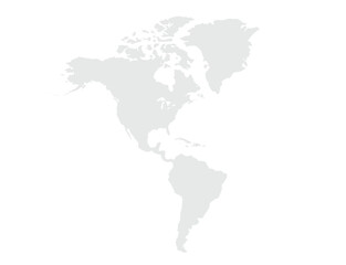 Map of America with isolated countries.United States, Canada ,Mexico. Grayscale style. States and geographical borders, political map vector illustration,Cities.