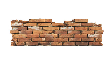 Old brick wall isolated.