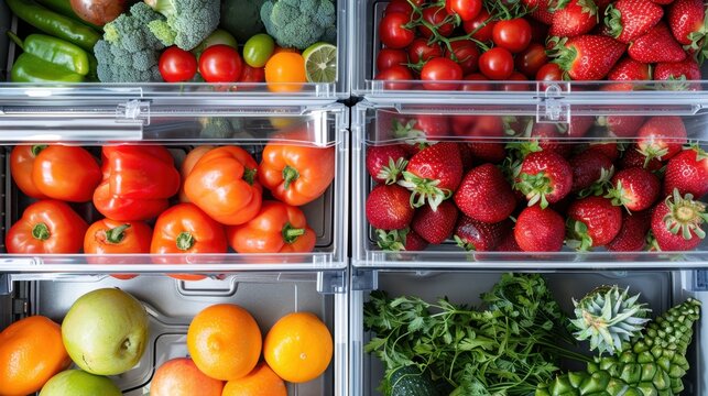 Refrigerator: A large appliance that keeps perishable foods fresh with cool temperatures, featuring compartments for freezing, fresh storage, and optional water dispenser or ice maker.
