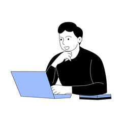 vector flat illustration of office worker