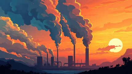 2D cartoon style illustration depicting a legislative proposal aimed at reducing CO2 emissions