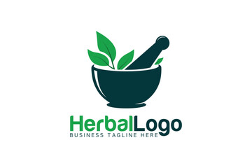 Herbal logo. Herbal medicine logo template