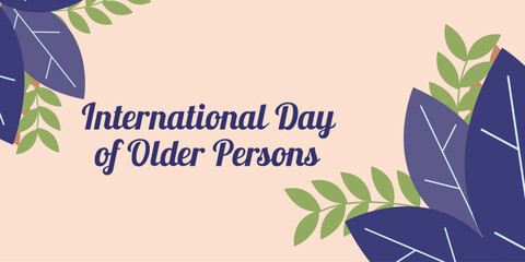 International day of the older persons vector banner. Illustration for posters, cards, web design. Abstract background in peach