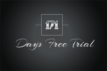 171 day free trial banner design. 171 days free banner background
