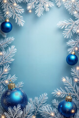 beautiful new year Christmas background, empty space for text for banner or greeting card. Generative AI.Generative AI