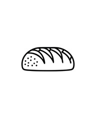 Editable stroke vector of a whole grain bread loaf.