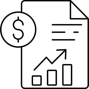 financial report with dollar sign and chart clip art preview