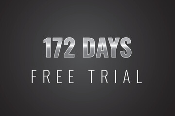 172 day free trial banner design. 172 days free banner background
