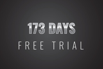 173 day free trial banner design. 173 days free banner background
