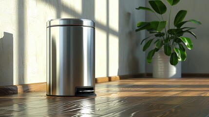 Garbage Can: A container for kitchen garbage, featuring a lid to minimize odors and a foot pedal for hands-free operation, making it easy to dispose of waste without touching.

