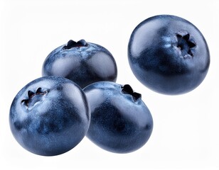 Obraz premium Falling Blueberries with Full Depth of Field on White 