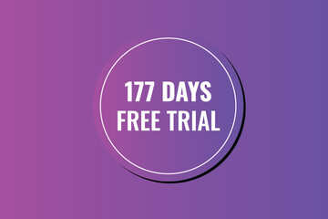 177 day free trial banner design. 177 days free banner background
