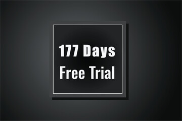 177 day free trial banner design. 177 days free banner background
