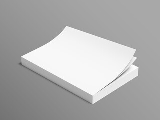 3D Render Of Blank White Hardcover Book Mockup