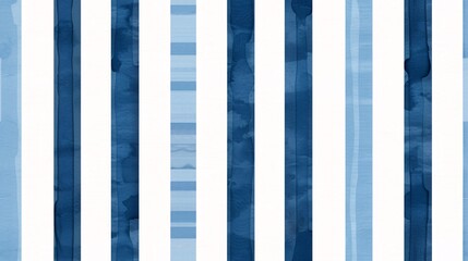 Azure Harmony: A seamless pattern of watercolor blue stripes alternates with pristine white, creating a calming and sophisticated visual rhythm. 
