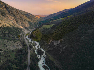 central asia kyrgyzstan national park gorge nature scenes