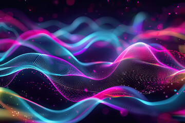 Fototapeta premium Beautiful texture surface neon wave, design natural abstract background