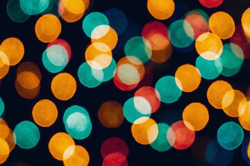 colorful Christmas lights holiday background