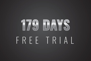 179 day free trial banner design. 179 days free banner background
