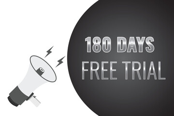 180 day free trial banner design. 180 days free banner background
