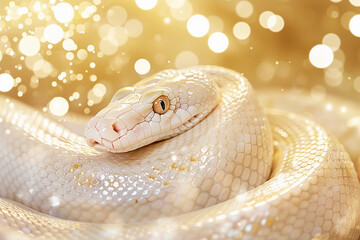 Fototapeta premium Beautiful greeting card with holiday composition for happy and joy celebrate New Year