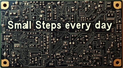 Fototapeta premium Inspirational text on a circuit board background for motivation