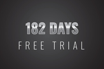 182 day free trial banner design. 182 days free banner background
