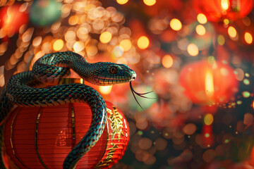 Fototapeta premium Beautiful greeting card with holiday composition for happy and joy celebrate New Year