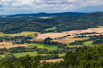 Obraz premium Aerial view of South Bohemian landscape. Czechia.