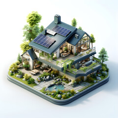 isometric architecture eco sustainable environment generative AI.