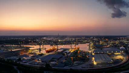 Industrial and port area of Ravenna ,chemical and petrochemical pole,thermoelectric,metallurgical...