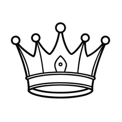 Crown Vintage Medieval King Symbol Illustration black and white