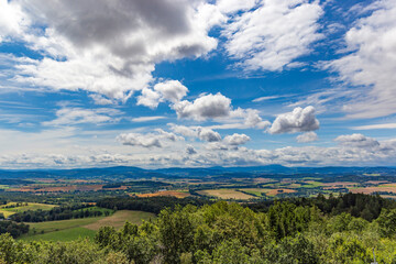 Aerial view of South Bohemian landscape. Czechia.