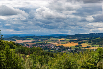 Aerial view of South Bohemian landscape. Czechia.