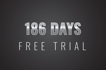 186 day free trial banner design. 186 days free banner background
