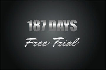 187 day free trial banner design. 187 days free banner background
