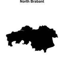 Fototapeta premium North Brabant province outline map set