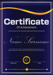certificate of diploma or certificate with color full background design 
