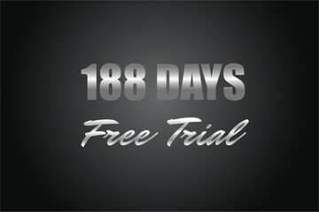188 day free trial banner design. 188 days free banner background
