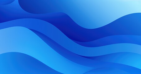 Fototapeta premium A smooth gradient background featuring flowing waves in various shades of blue.