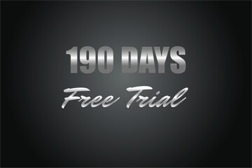 190 day free trial banner design. 190 days free banner background
