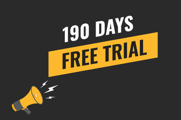 190 day free trial banner design. 190 days free banner background
